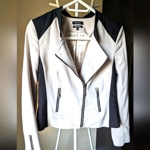 RW&CO moto jacket beige with black accents size US L